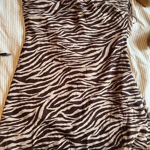 Princess Polly Brown and Cream Animal Print Dress